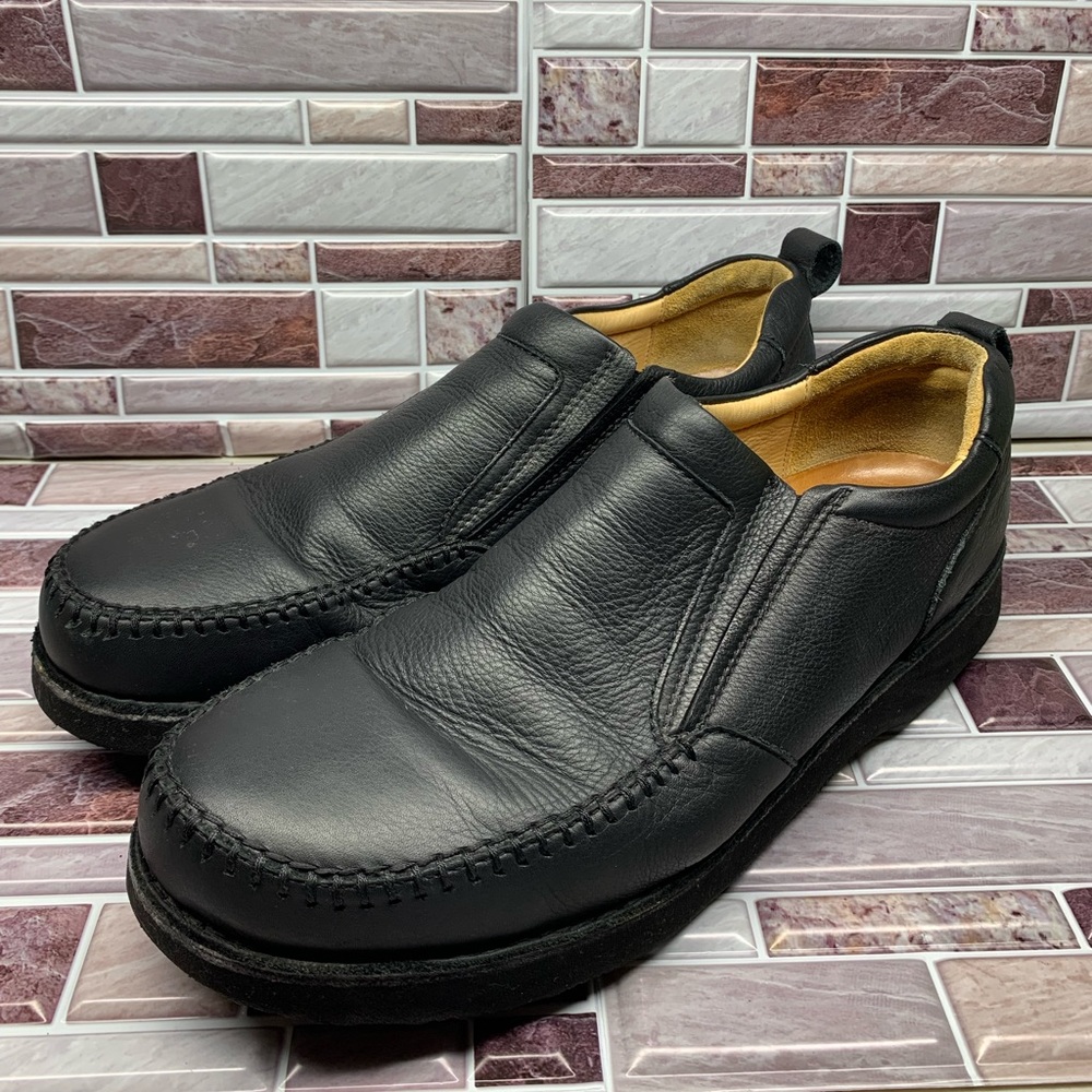 Samuel Hubbard Black Leather Comfort Casual Slip-On Shoes M1900-008 Men's 13 M